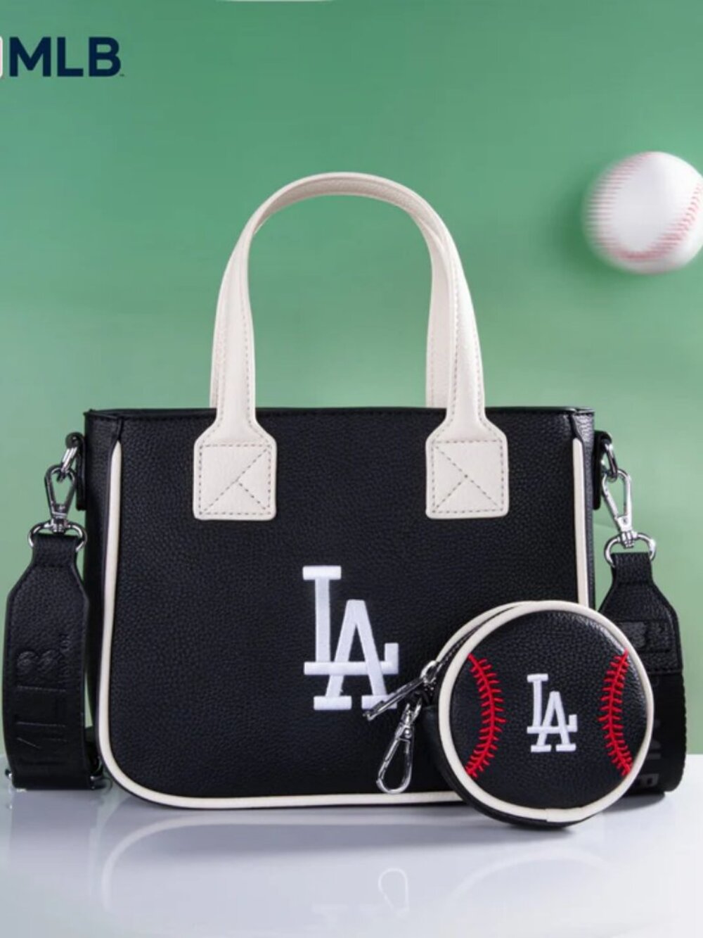 Los Angeles Dodgers Team Tote/Crossbody with Baseball Coin Pouch